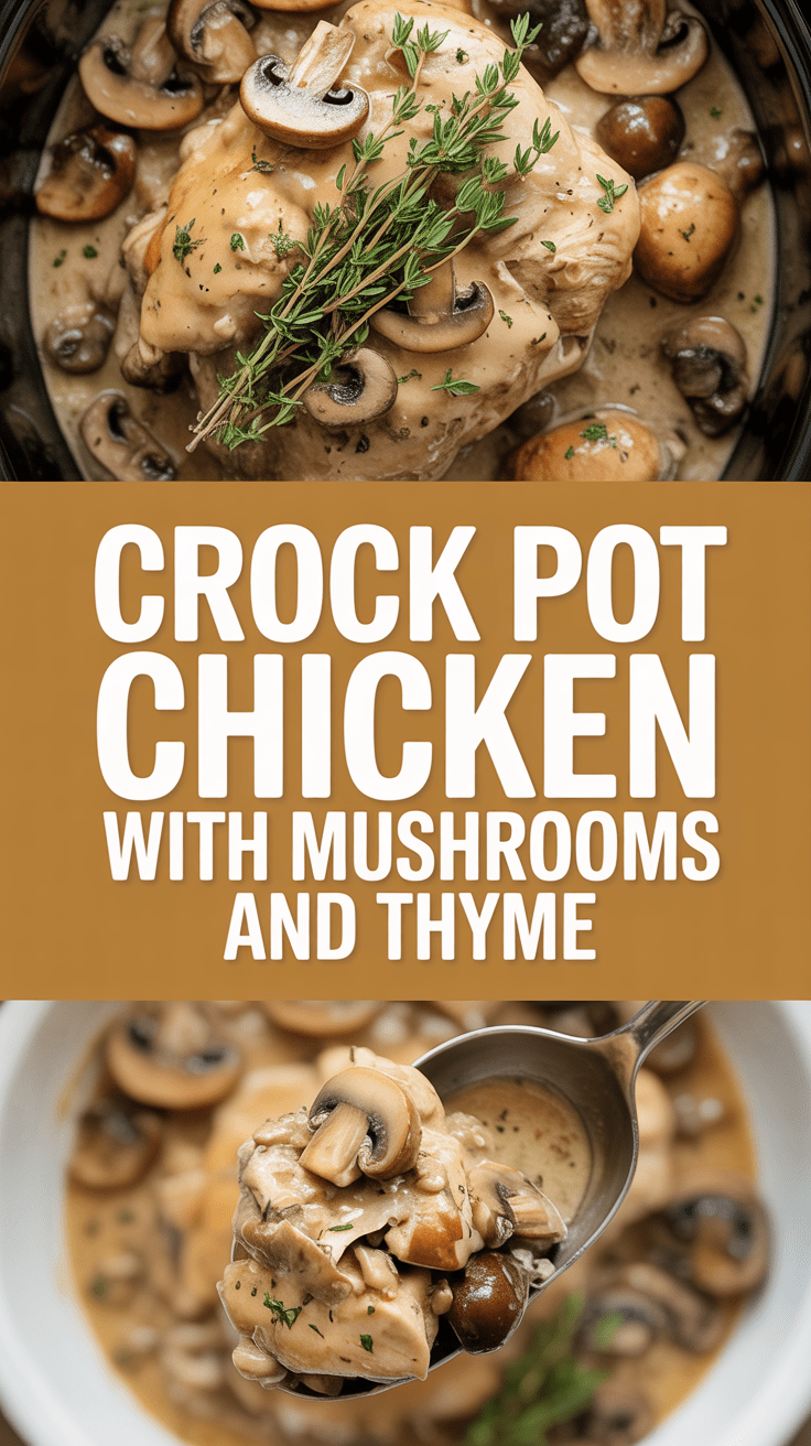 Crock pot chicken with mushrooms and thyme