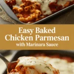 Easy baked chicken parmesan with marinara sauce Easy baked chicken parmesan with marinara sauce