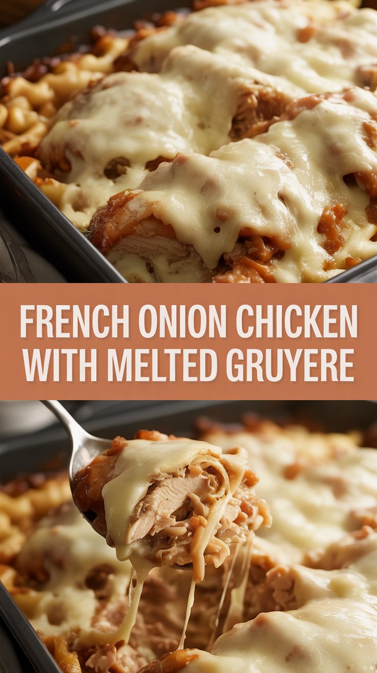 French Onion Chicken with Melted Gruyere