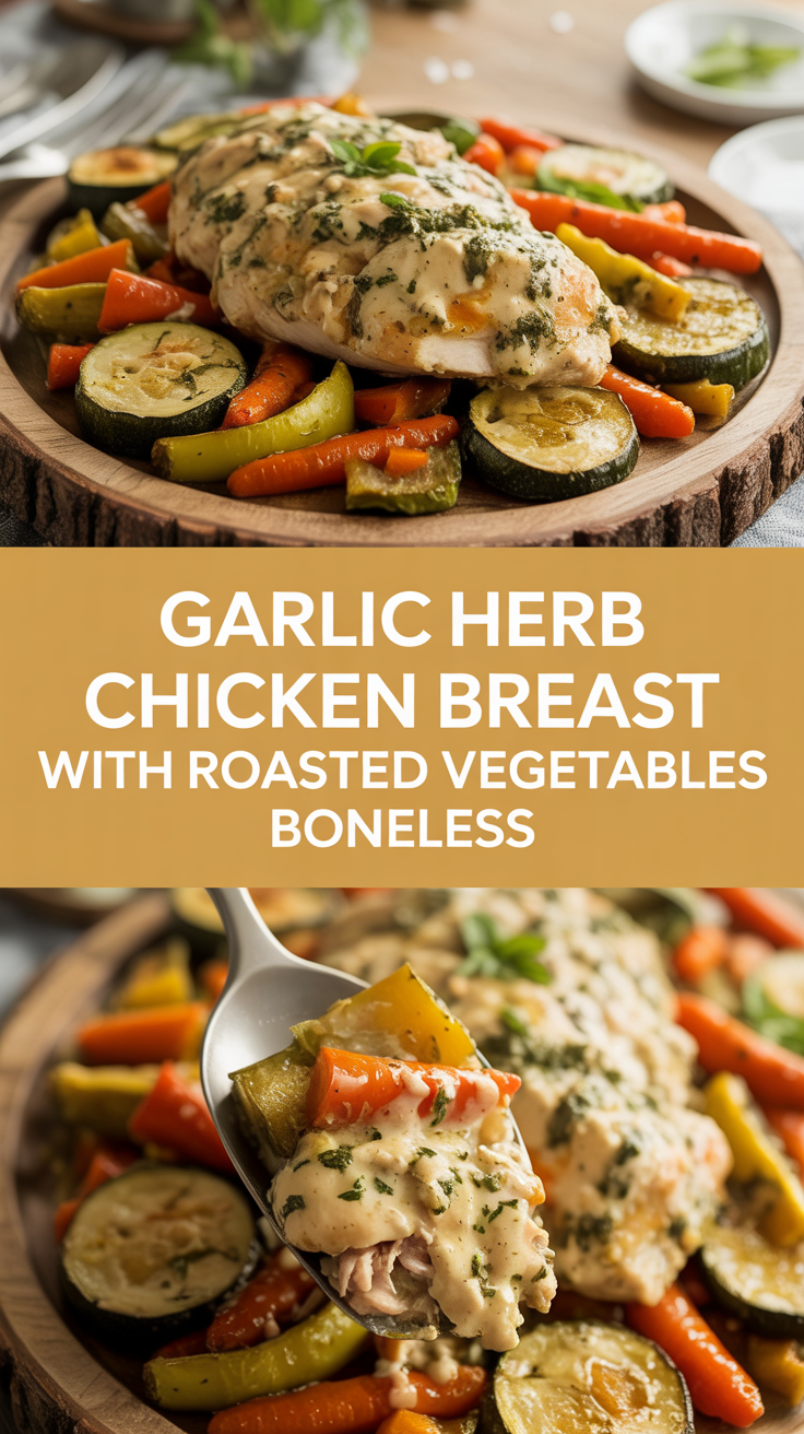 Garlic Herb Chicken Breast with Roasted Vegetables boneless