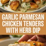 Garlic Parmesan Chicken Tenders with Herb Dip