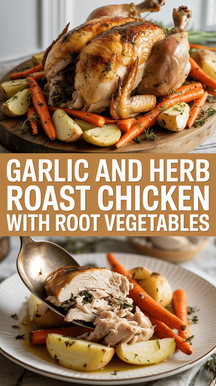 Garlic and Herb Roast Chicken with Root Vegetables