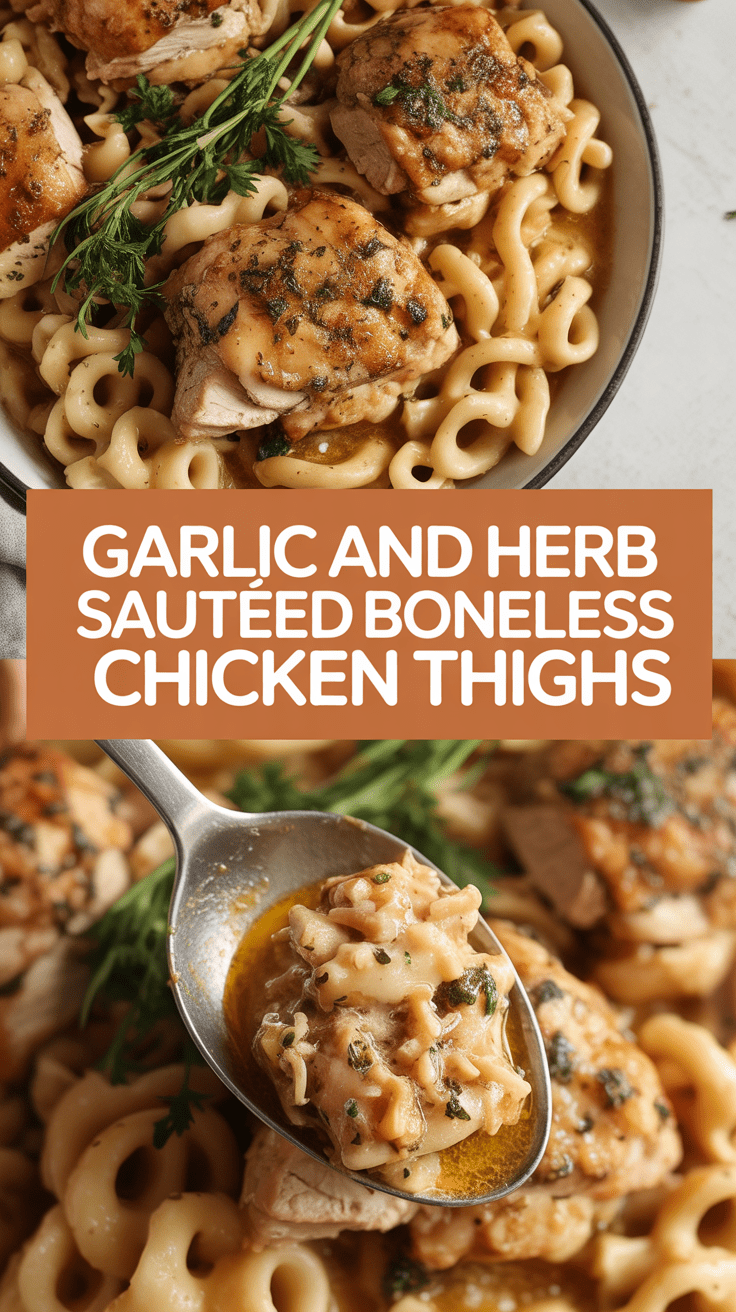 Garlic and Herb Sautéed Boneless Chicken Thighs