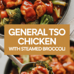 General Tso Chicken with Steamed Broccoli