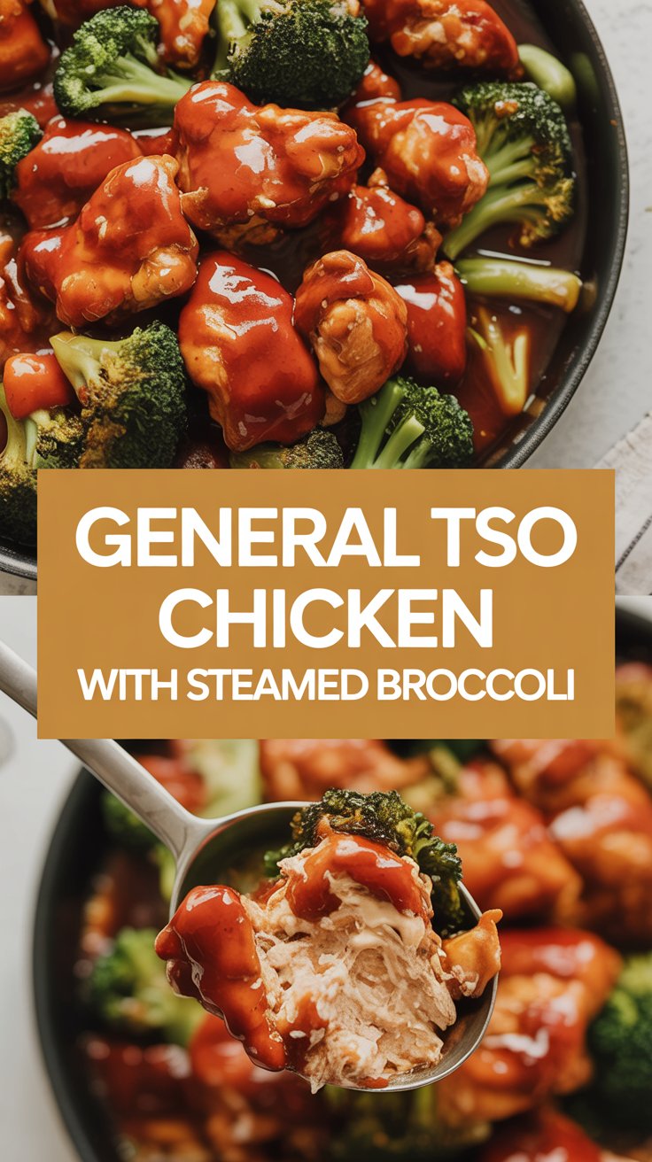 General Tso Chicken with Steamed Broccoli
