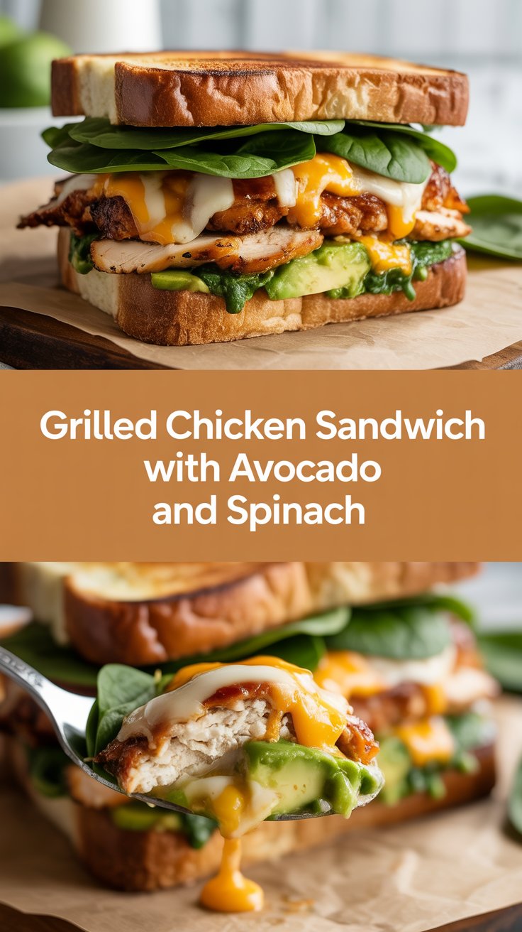 Grilled Chicken Sandwich with Avocado and Spinach
