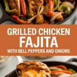 Grilled chicken fajita with bell peppers and onions