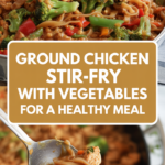 Ground chicken stir-fry with vegetables for a healthy meal Ground chicken stir-fry with vegetables for a healthy meal