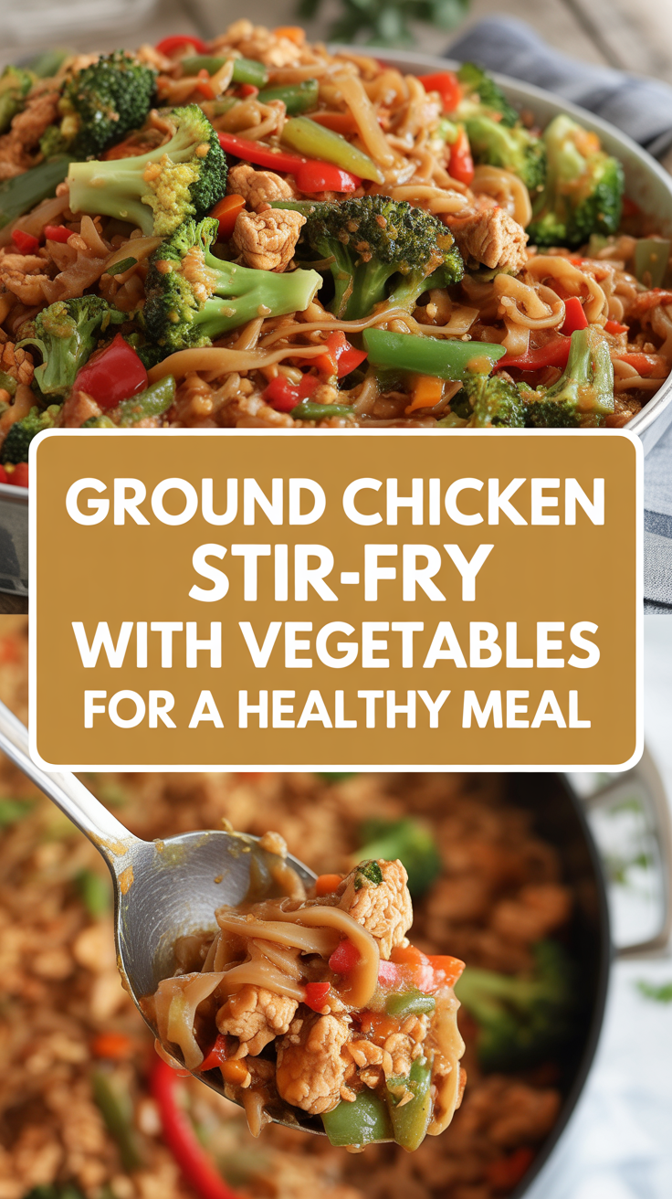 Ground chicken stir-fry with vegetables for a healthy meal