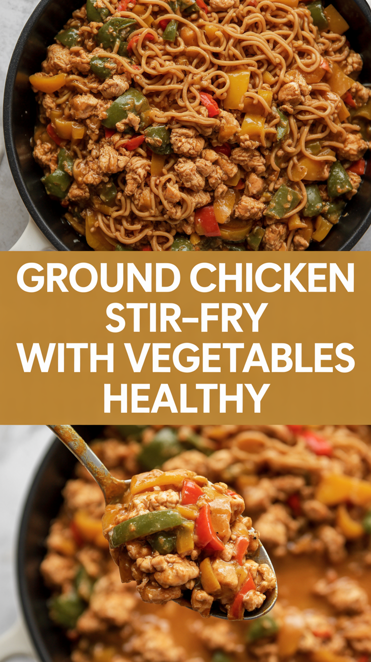 Ground chicken stir-fry with vegetables healthy