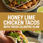 Honey Lime Chicken Tacos with Fresh Cilantro Slaw