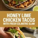 Honey Lime Chicken Tacos with Fresh Cilantro Slaw