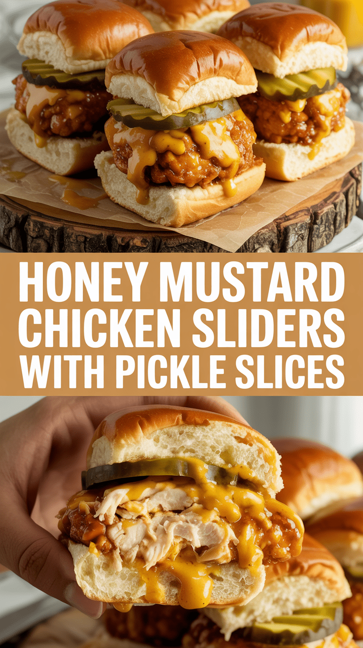 Honey Mustard Chicken Sliders with Pickle Slices