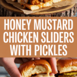 Honey mustard chicken sliders with pickles Honey mustard chicken sliders with pickles