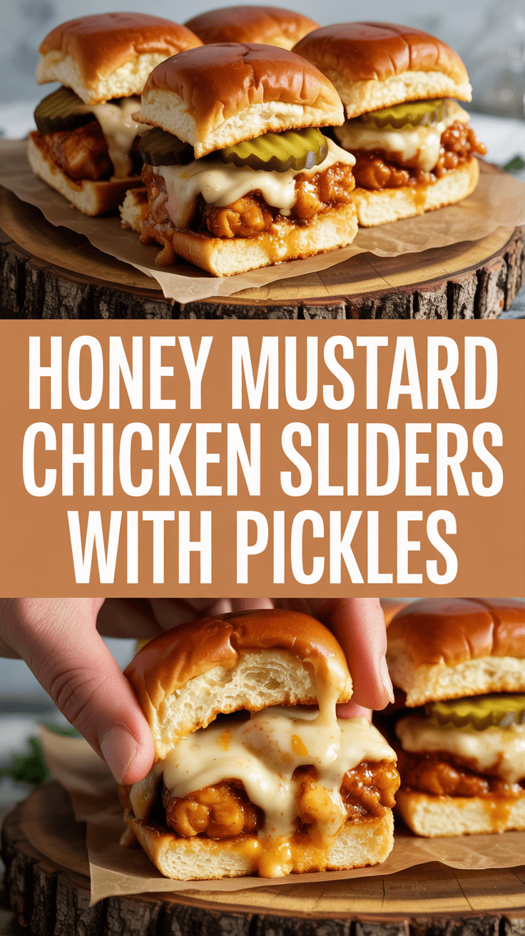 Honey mustard chicken sliders with pickles