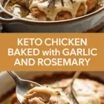 Keto chicken baked with garlic and rosemary