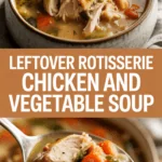 Leftover rotisserie chicken and vegetable soup Leftover rotisserie chicken and vegetable soup