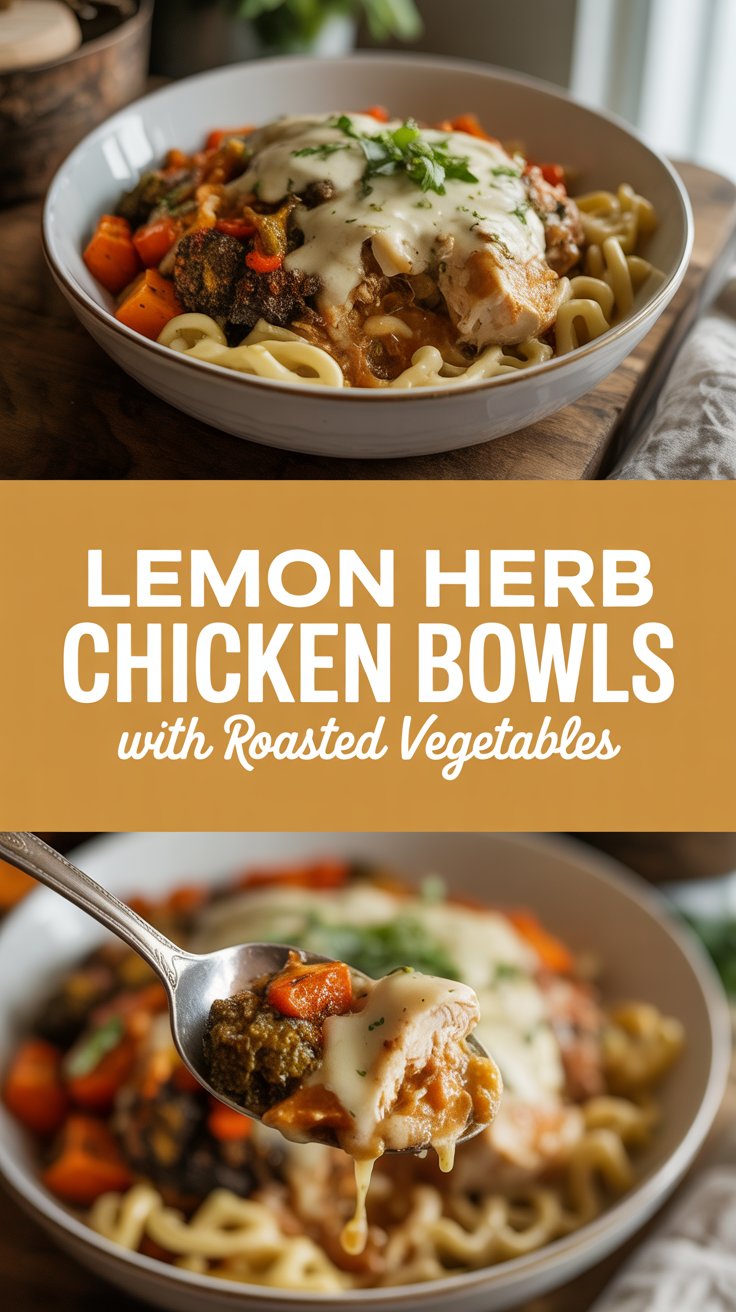 Lemon Herb Chicken Bowls with Roasted Vegetables