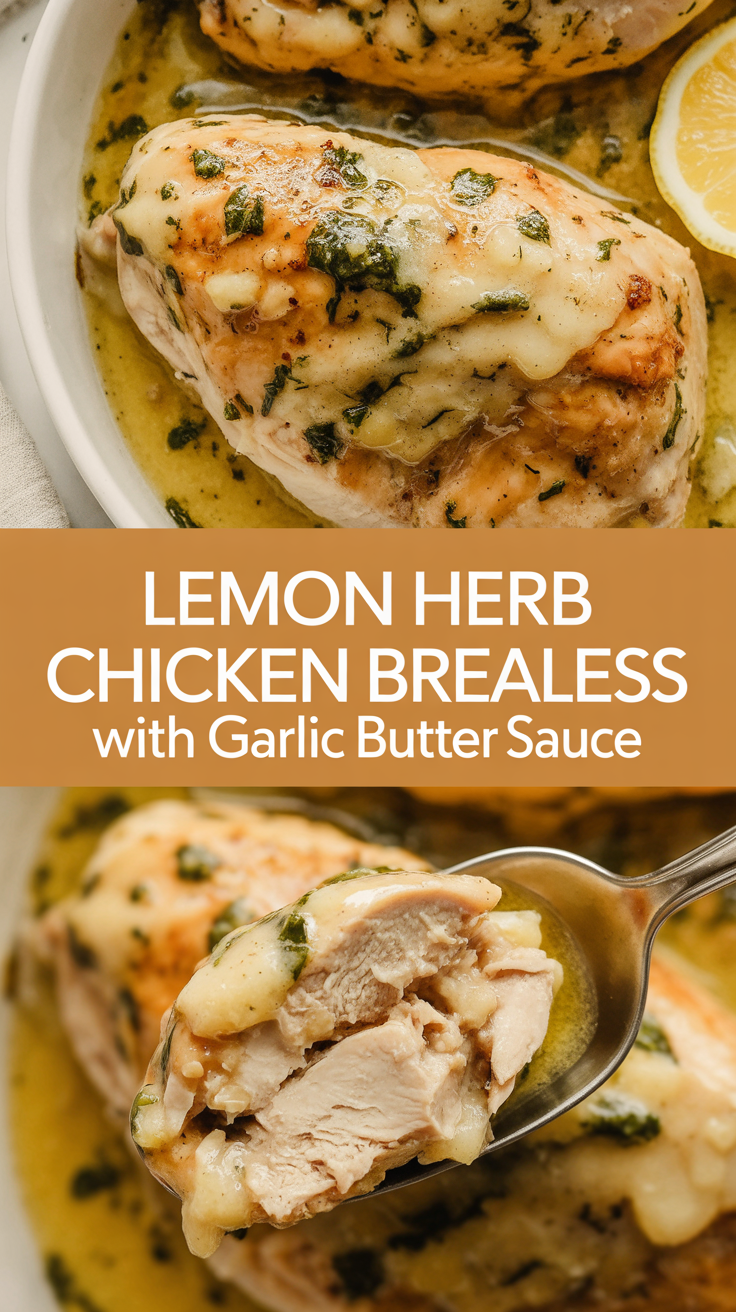 Lemon Herb Chicken Breast Boneless with Garlic Butter Sauce