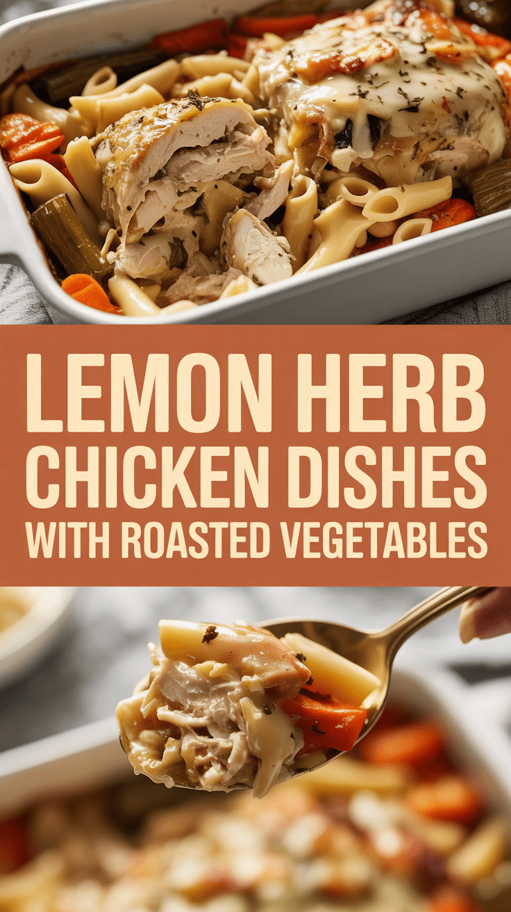 Lemon Herb Chicken Dishes with Roasted Vegetables
