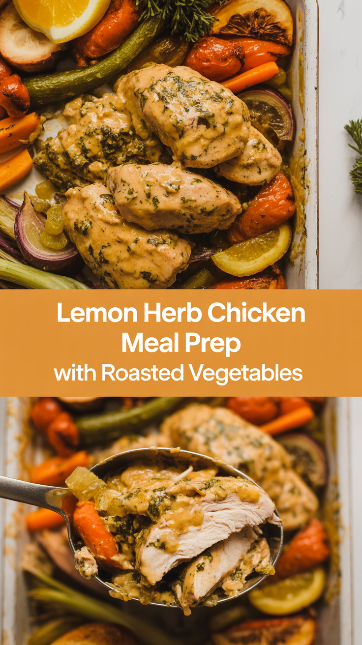 Lemon Herb Chicken Meal Prep with Roasted Vegetables