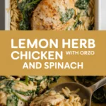 Lemon Herb Chicken with Orzo and Spinach