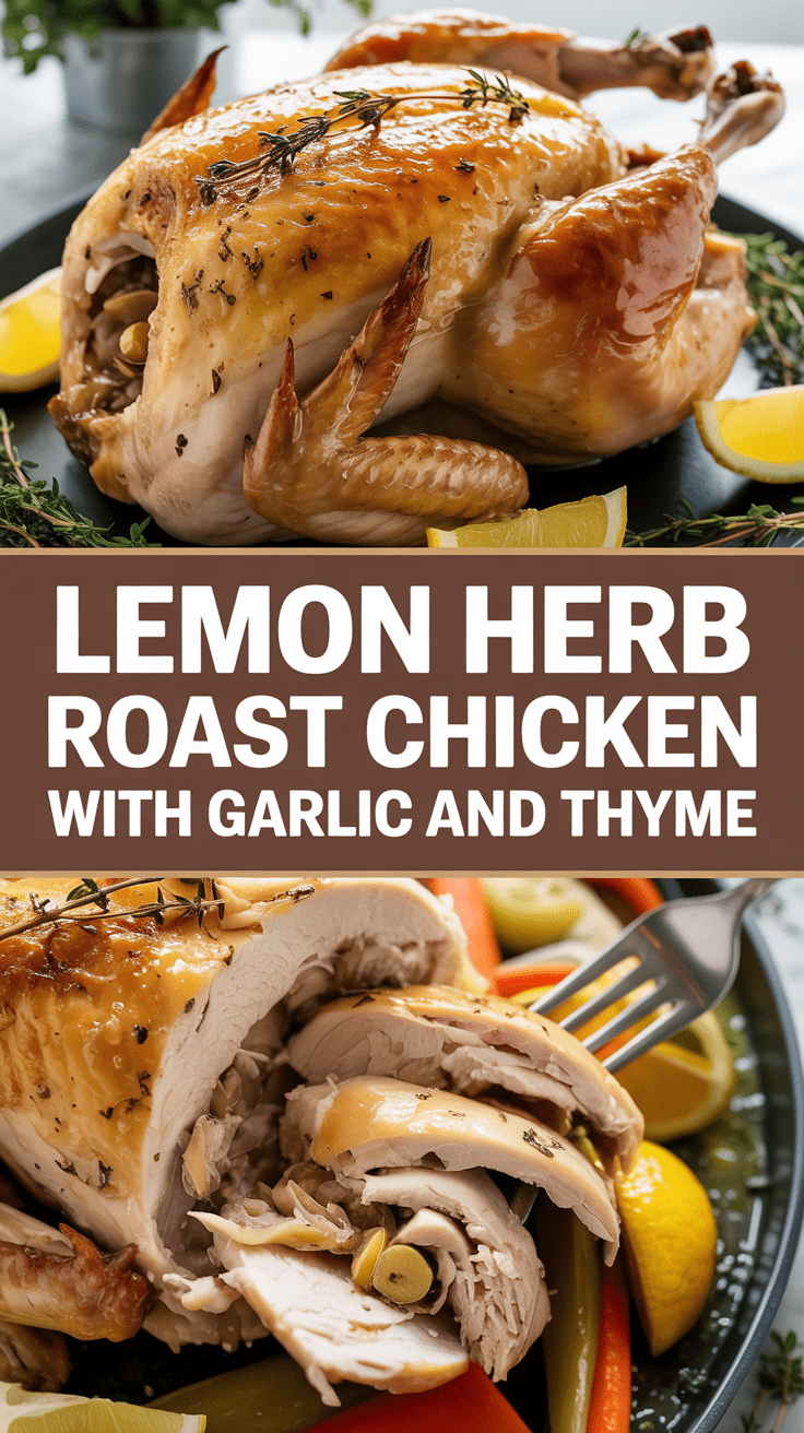 Lemon Herb Roast Chicken with Garlic and Thyme