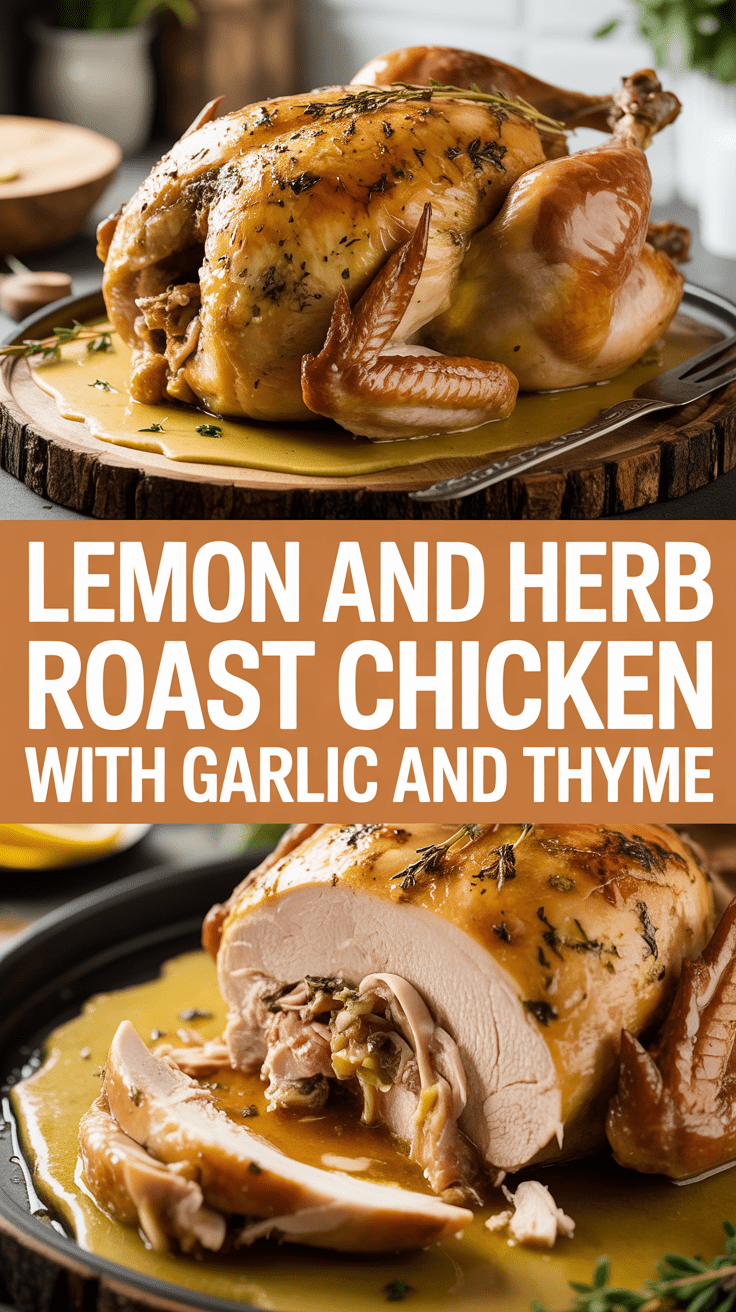 Lemon and Herb Roast Chicken with Garlic and Thyme
