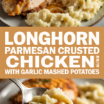 Longhorn Parmesan Crusted Chicken with Garlic Mashed Potatoes Longhorn Parmesan Crusted Chicken with Garlic Mashed Potatoes