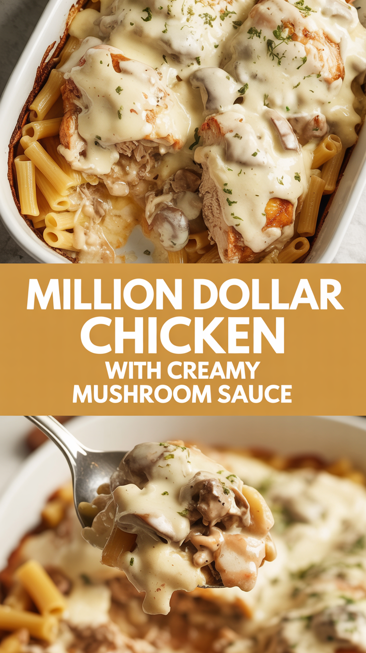 Million Dollar Chicken with Creamy Mushroom Sauce