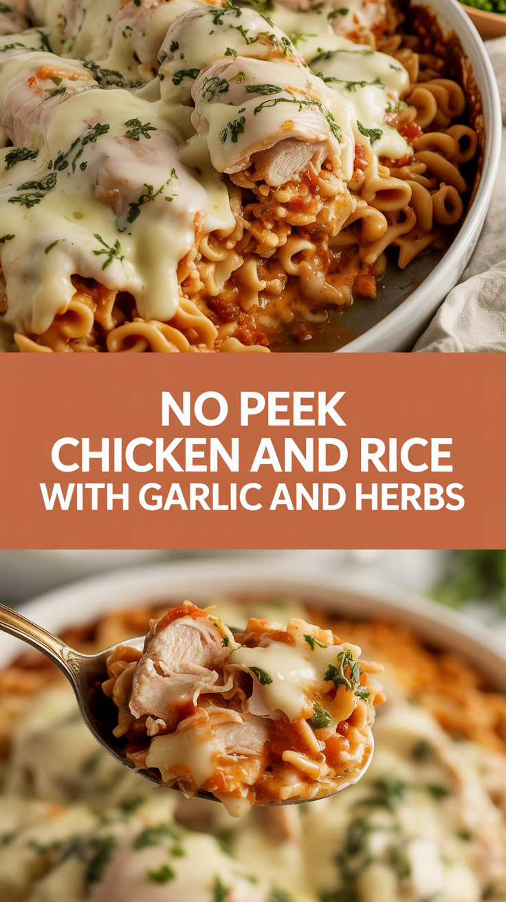 No Peek Chicken and Rice with Garlic and Herbs