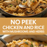 No Peek Chicken and Rice with Mushrooms and Herbs
