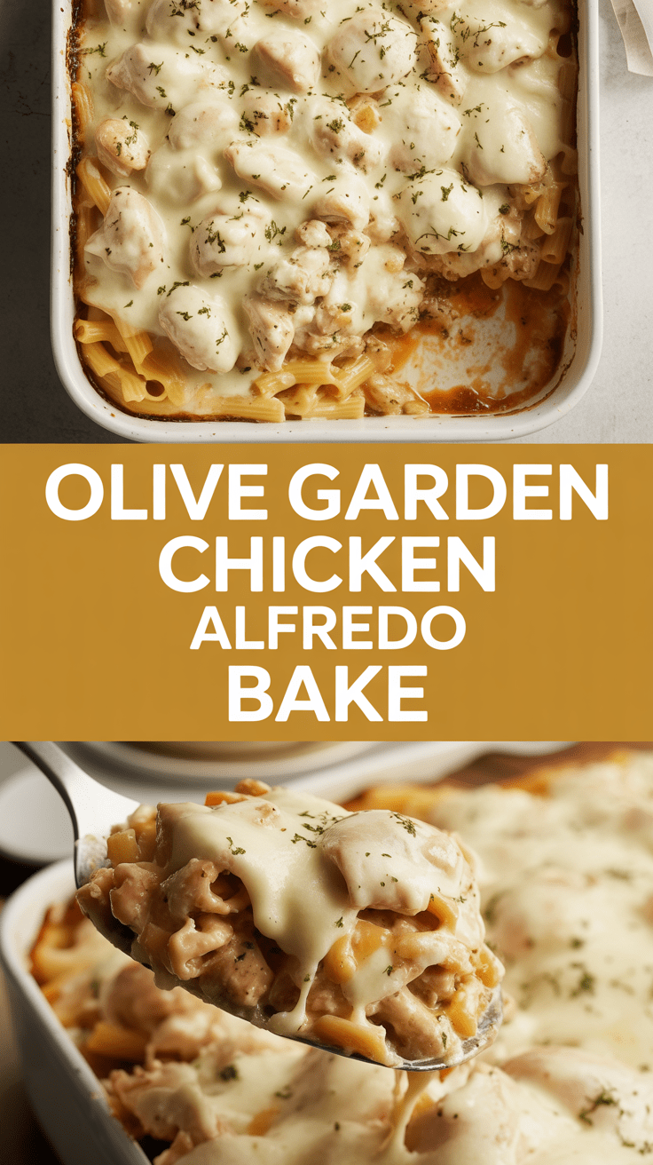 Olive Garden Chicken Alfredo Bake