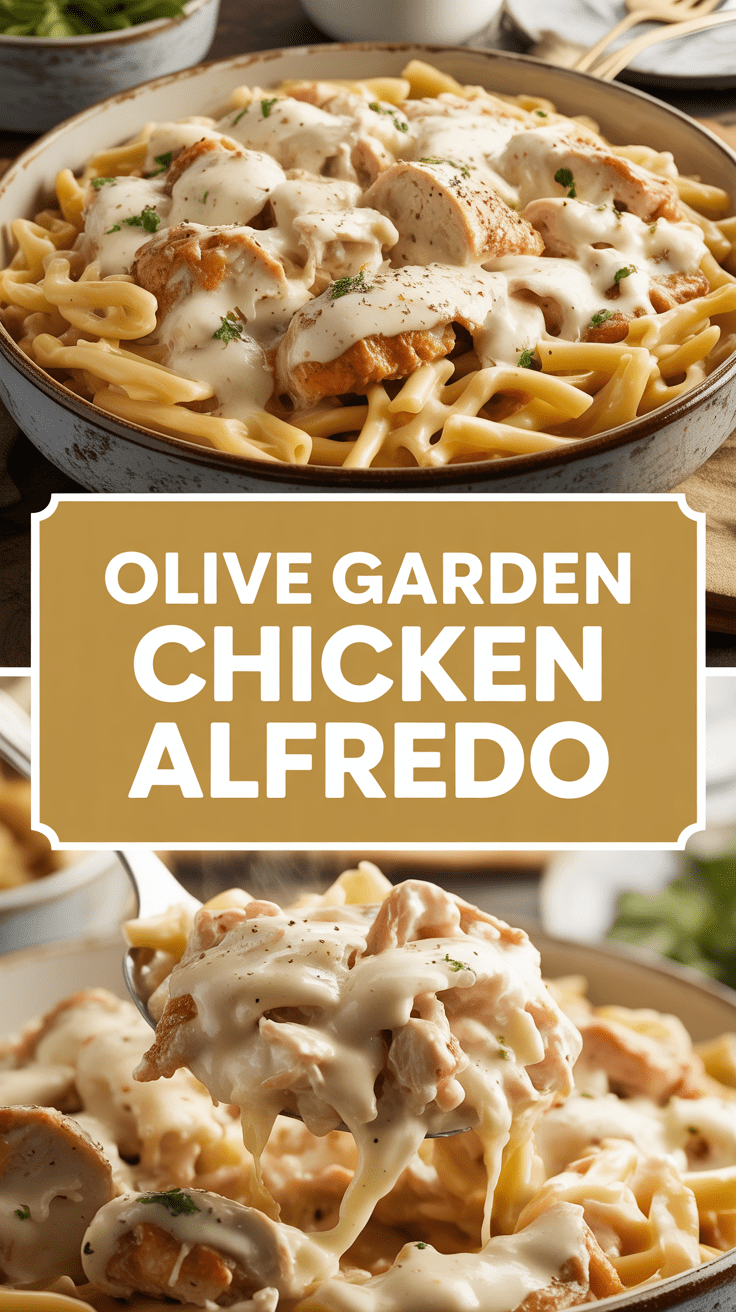 Olive Garden Chicken Alfredo with Garlic Parmesan Sauce