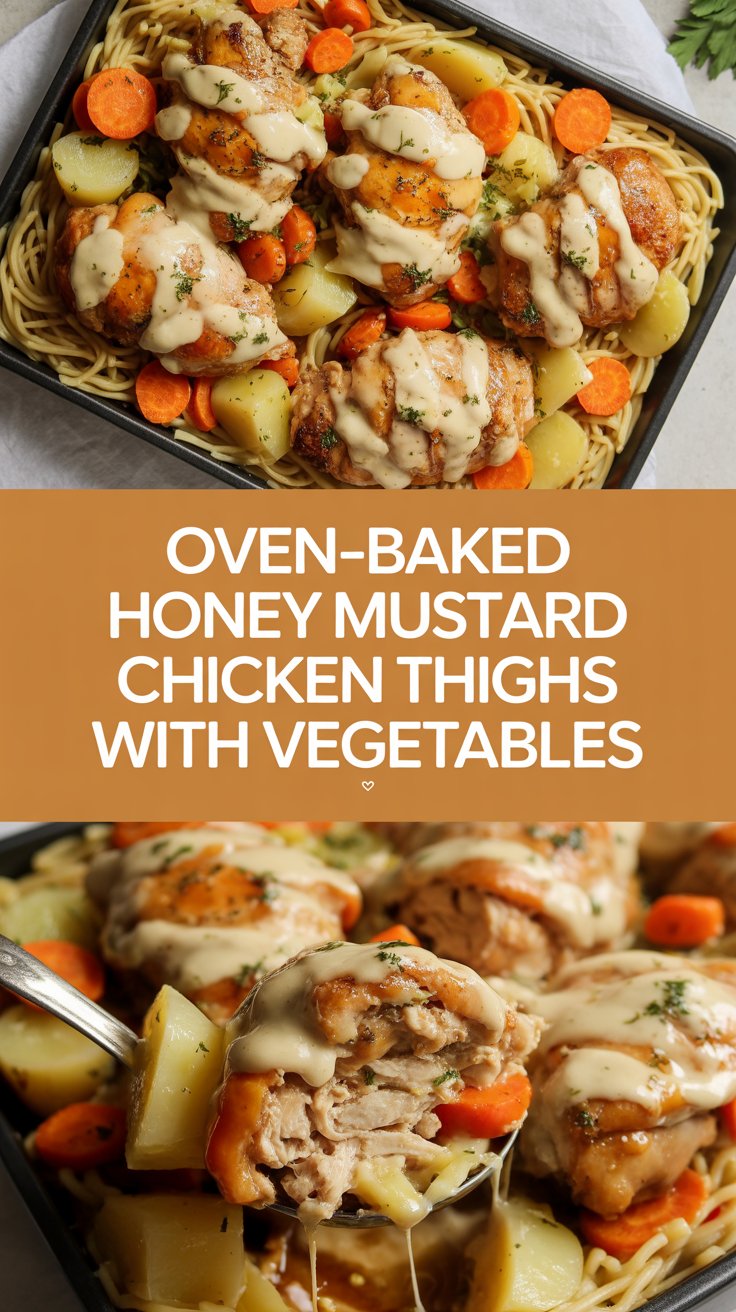 Oven-Baked Honey Mustard Chicken Thighs with Vegetables