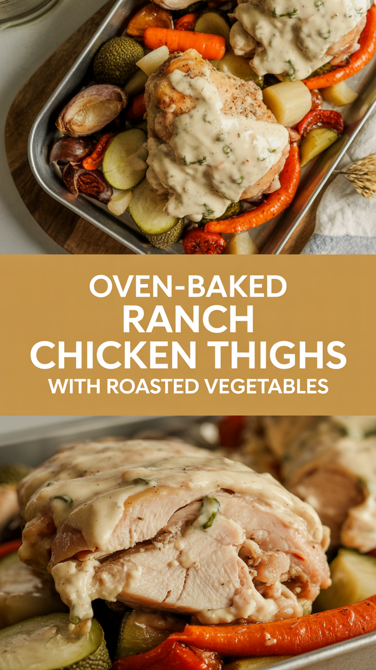 Oven-Baked Ranch Chicken Thighs with Roasted Vegetables