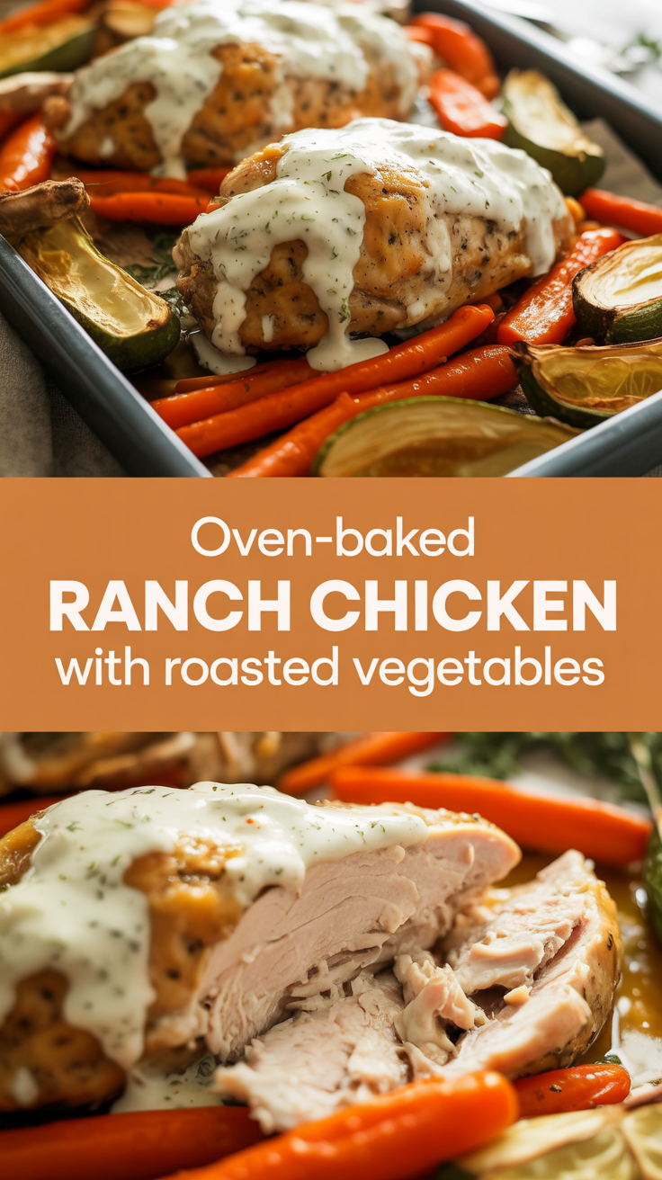 Oven-Baked Ranch Chicken with Roasted Vegetables
