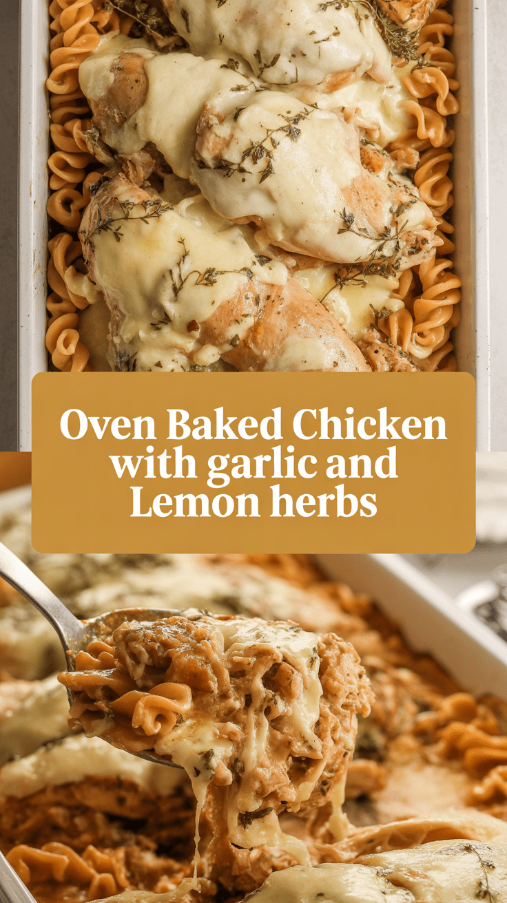 Oven baked chicken with garlic and lemon herbs