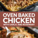 Oven baked chicken with garlic and rosemary