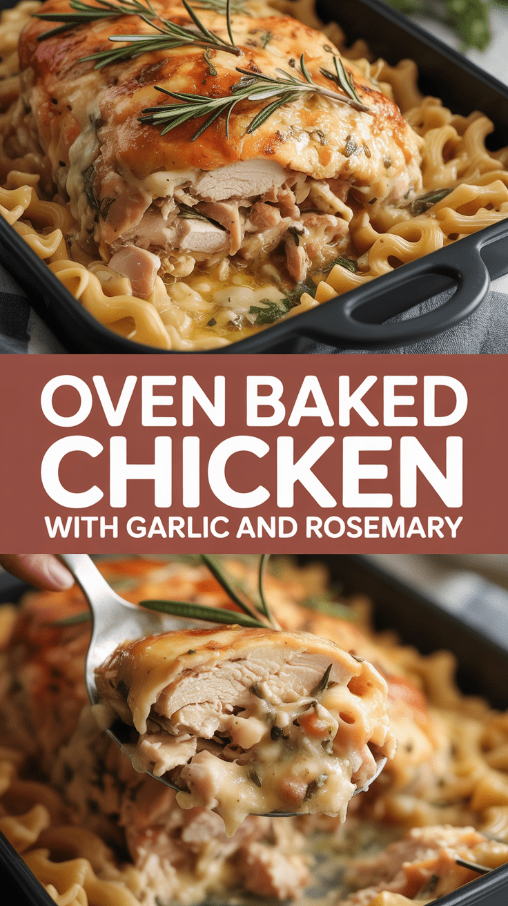 Oven baked chicken with garlic and rosemary