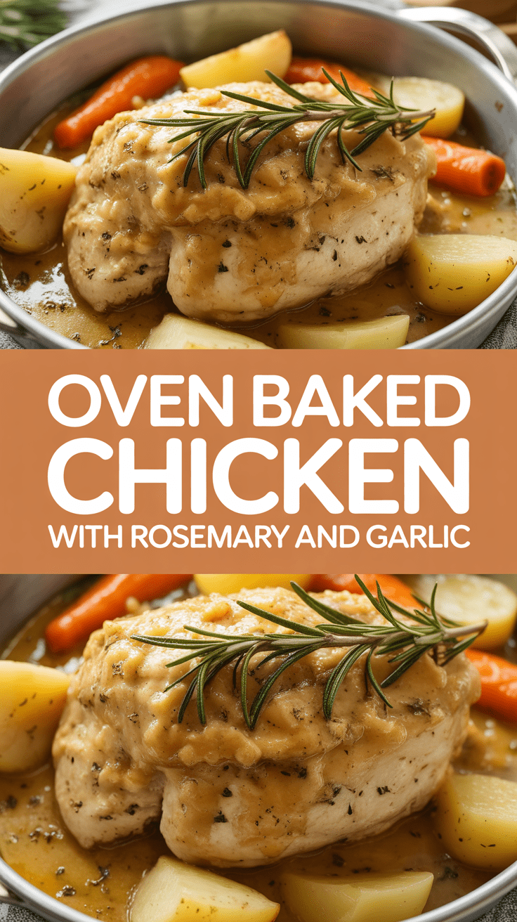Oven baked chicken with rosemary and garlic
