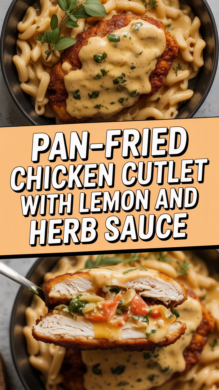 Pan-Fried Chicken Cutlet with Lemon and Herb Sauce