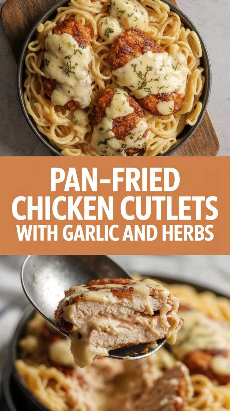 Pan-Fried Chicken Cutlets with Garlic and Herbs