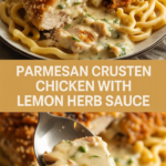 Parmesan Crusted Chicken with Lemon Herb Sauce