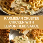 Parmesan Crusted Chicken with Lemon Herb Sauce Parmesan Crusted Chicken with Lemon Herb Sauce