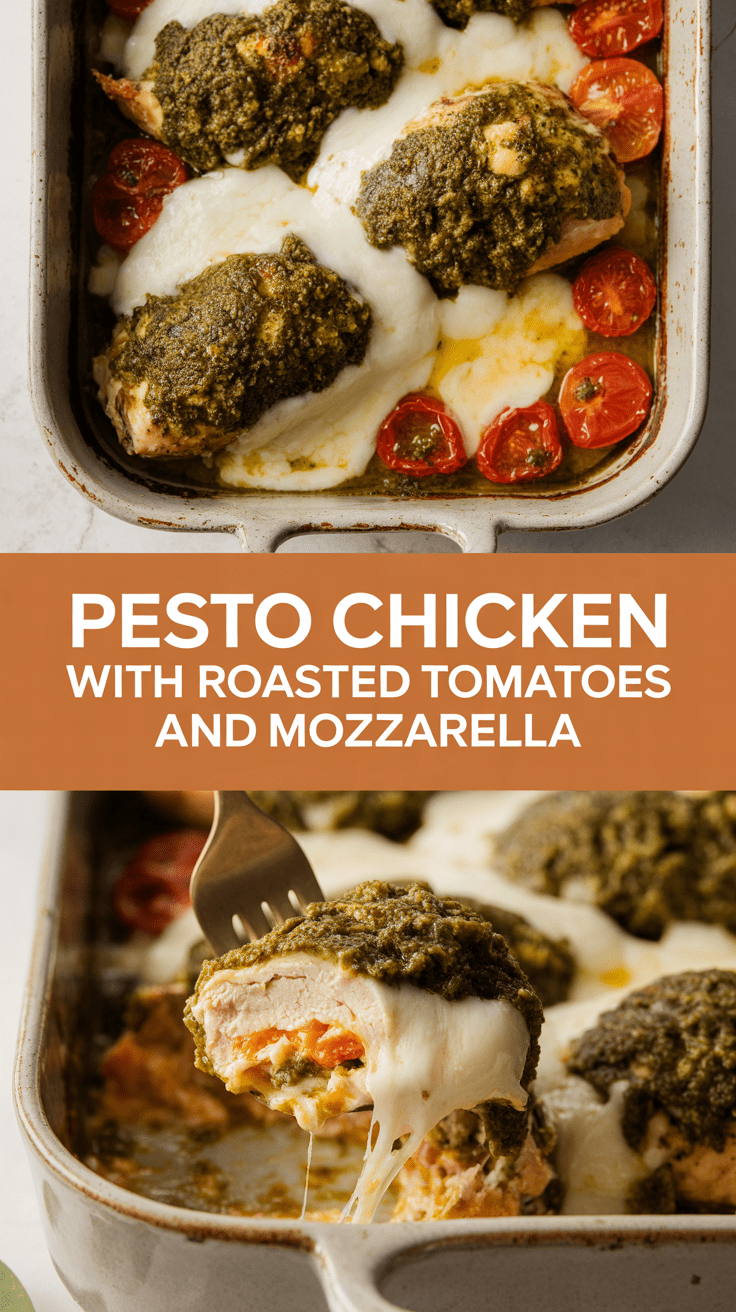 Pesto Chicken with Roasted Tomatoes and Mozzarella