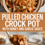 Pulled chicken crock pot with honey and garlic sauce