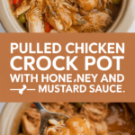 Pulled chicken crock pot with honey and mustard sauce