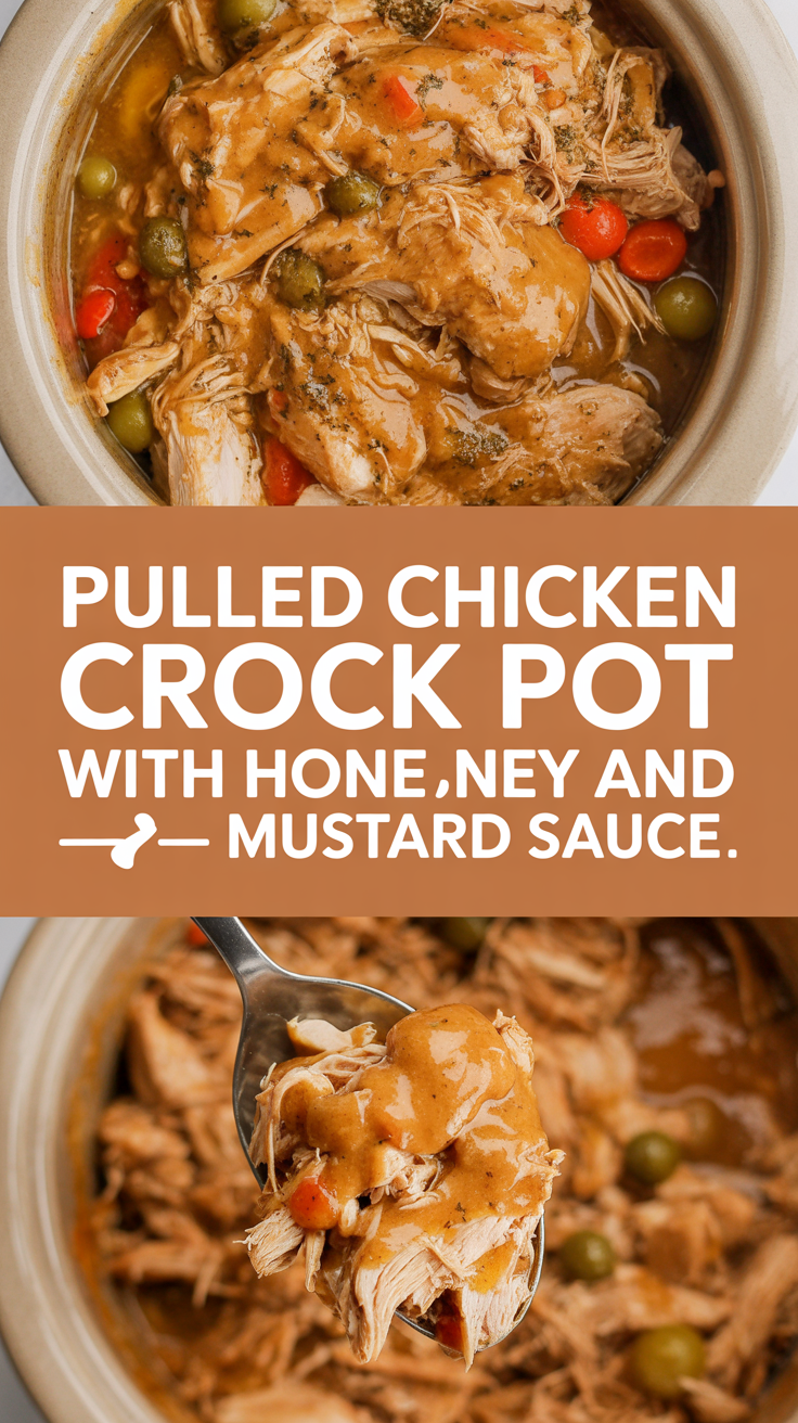 Pulled chicken crock pot with honey and mustard sauce