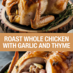 Roast whole chicken with garlic and thyme Roast whole chicken with garlic and thyme